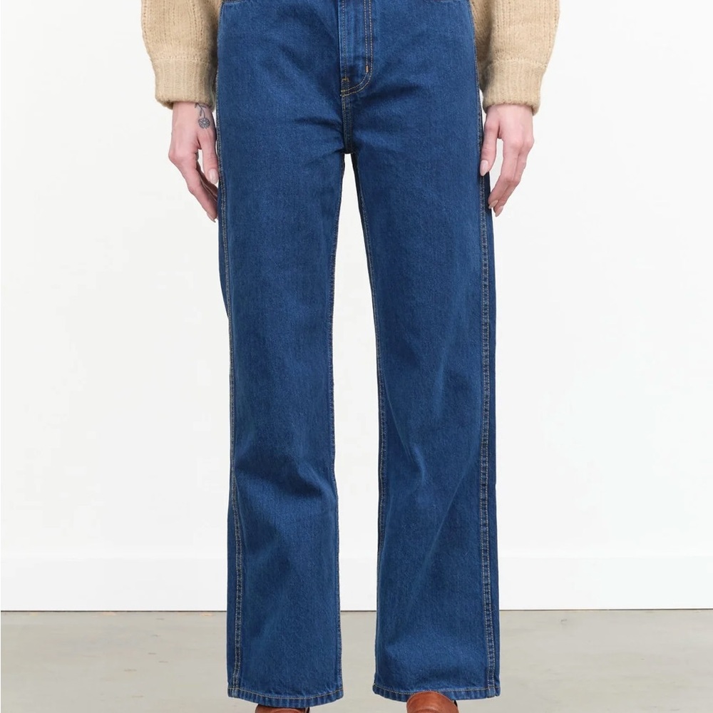 B SIDES Plein High Relaxed Straight in Van Blue